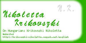 nikoletta krikovszki business card